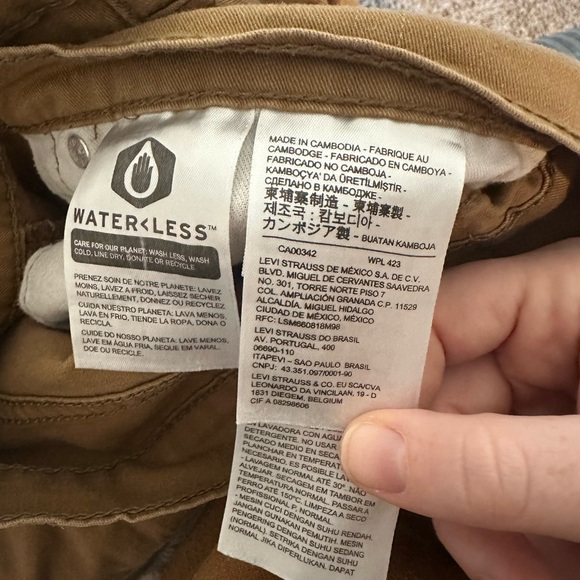 Levi’s 505 Jeans 34x34 Men’s Khaki Tan Regular Straight Denim Cotton Preppy - Picture 5 of 5